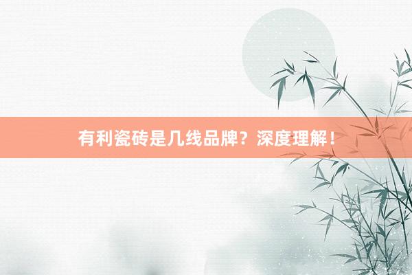 有利瓷砖是几线品牌？深度理解！