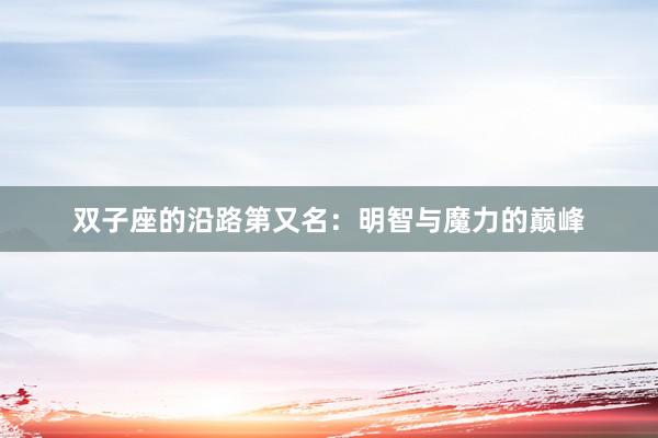 双子座的沿路第又名：明智与魔力的巅峰